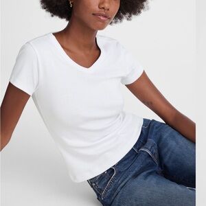 Madewell White Short Sleeve V-Neck Tee size XS new